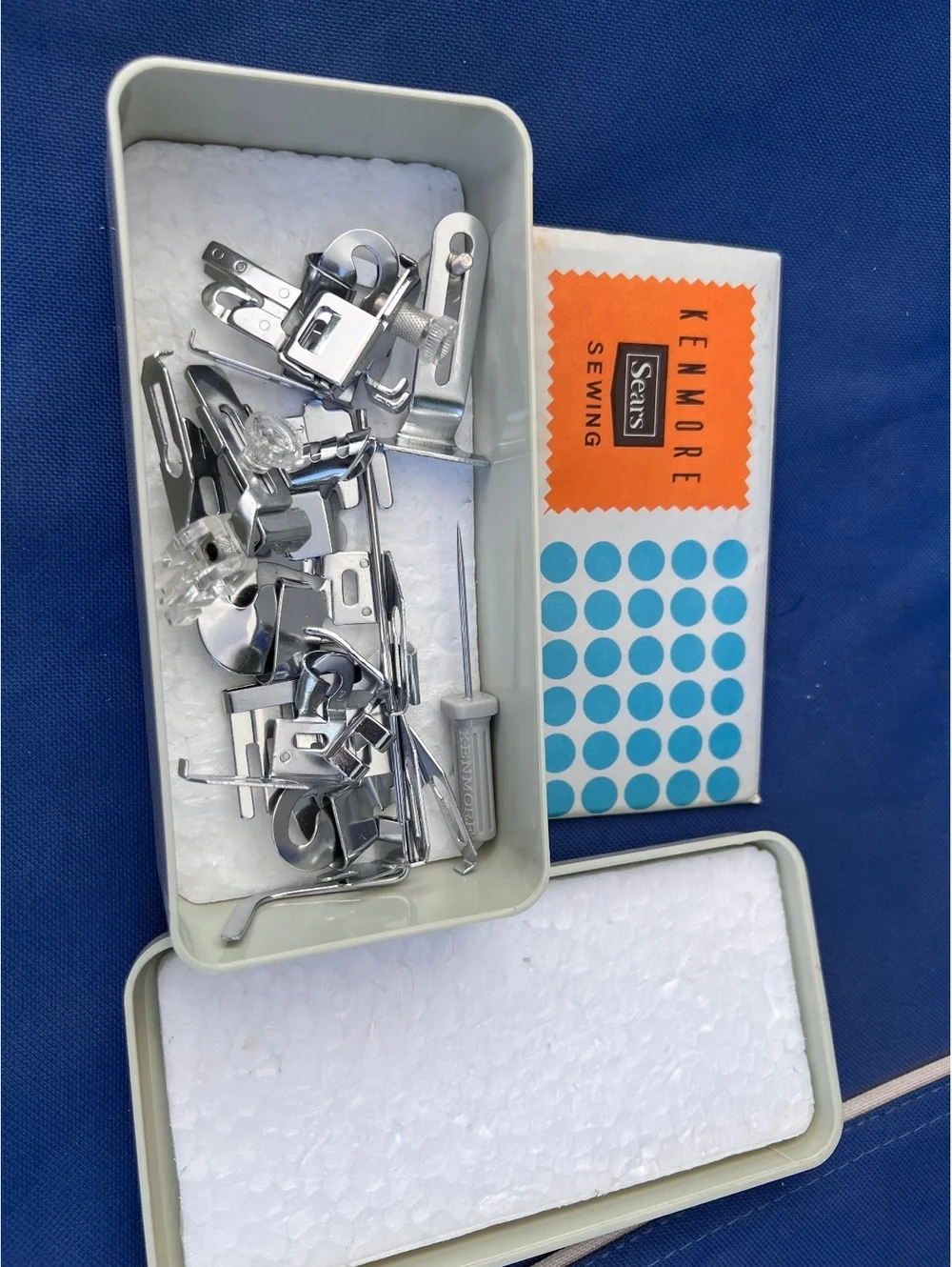 Vintage Sears Kenmore Sewing Attachments Set with Original Box and Instructions